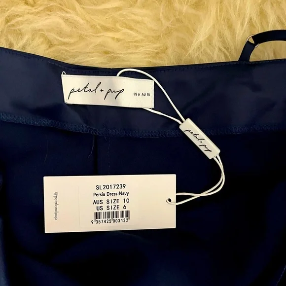 NWT Dark Blue Slip Midi Spaghetti Strap Dress - Picture 3 of 3